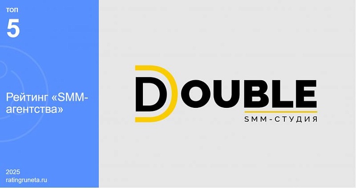 Рейтинг Рунета отметил агентство DOUBLE за стратегический подход и высокие результаты в сфере SMM